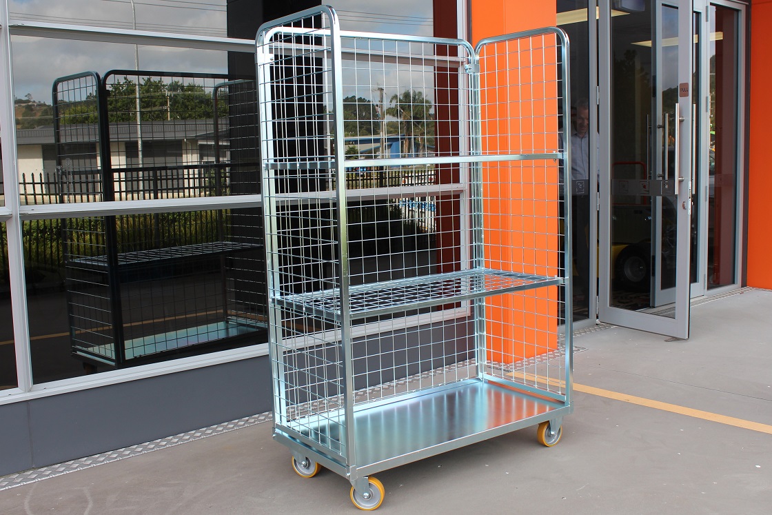 Long Cage trolley shelved